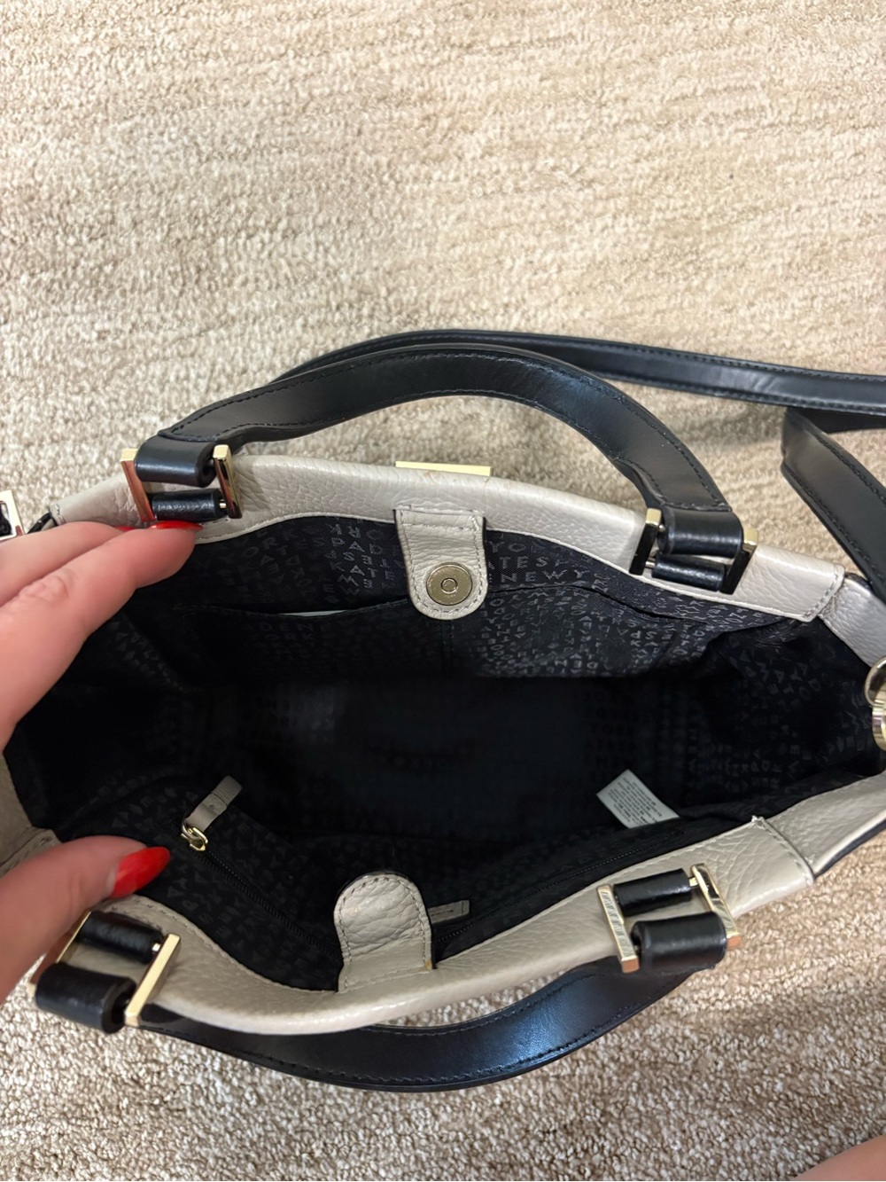 Kate Spade Two-Tone Top Handle Leather Bag - Picture 6 of 6